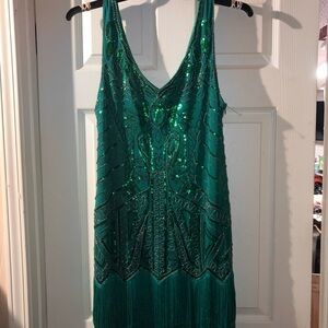 Emerald Green Sequin Dress